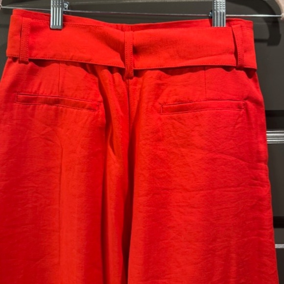 H&M Bright Red Paperbag Waist Pants – Size 6 (EUR 38) - Picture 2 of 5